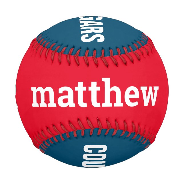 Personalisierte Namensnummer und Teamfarben Baseball (Rückseite)