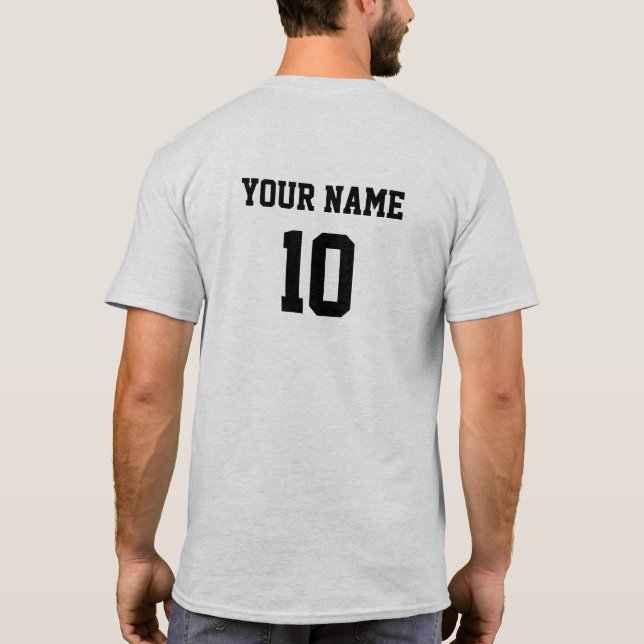 Personalisierte Namensnummer, Vorderseite T-Shirt (Rückseite)