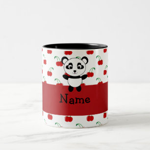 Personalisierte Namenspandarotkirschen Zweifarbige Tasse