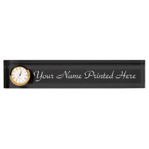 Personalisierte Namensplatte mit Uhr Namensplakette