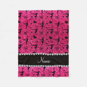 Personalisierte NamensRosenrosa-Glittergymnastik Fleecedecke