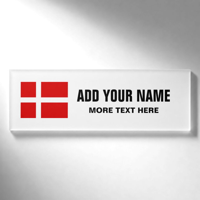 Personalisierte Namensschilder mit dänischer Flagg Namenschild (Vorderseite)