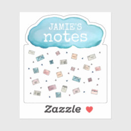 Personalisierte Namensschilder Regen Cloud Aufkleber