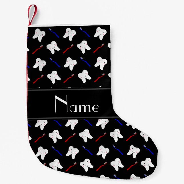 Personalisierte Namensschwarzbürsten und Kleiner Weihnachtsstrumpf (Vorderseite)