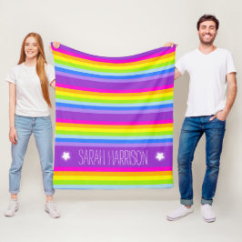 Personalisierte Namensstreifen für Regenbogen Fleecedecke
