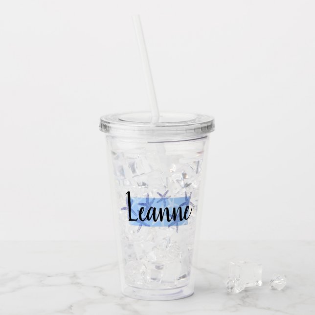 personalisierte Namenstrommel Acryltrinkbecher (Vorderseite Ice)