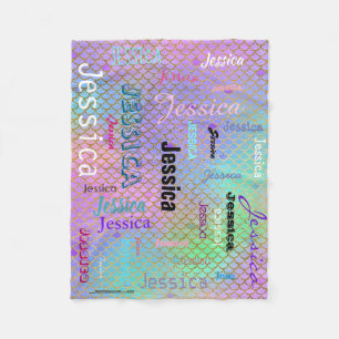 Personalisierte Namenstypographie-helle Fleecedecke