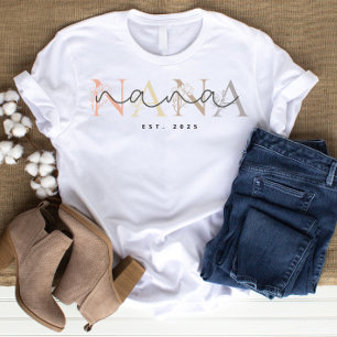 Personalisierte Nana Oma Florale Eleganz  T-Shirt