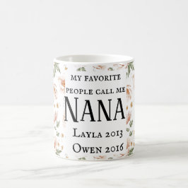 personalisierte Nana-Tasse mit den Namen mit Kaffeetasse