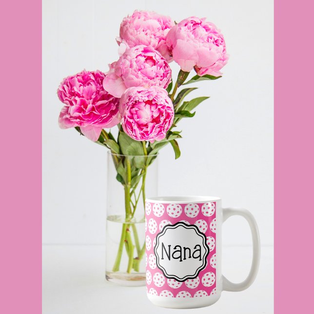 Personalisierte Narbenrosa und weißes Pickleball Kaffeetasse (Personalized gifts for those you love!)