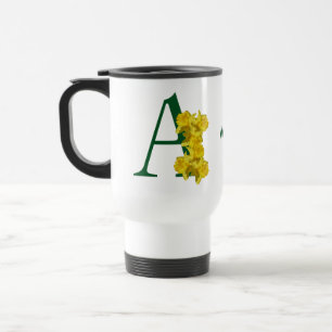 Personalisierte Narzisse Monogramm Anfangsbuchstab Reisebecher