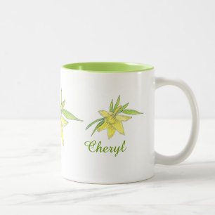 Personalisierte Narzissen-Kaffee-Tasse Zweifarbige Tasse