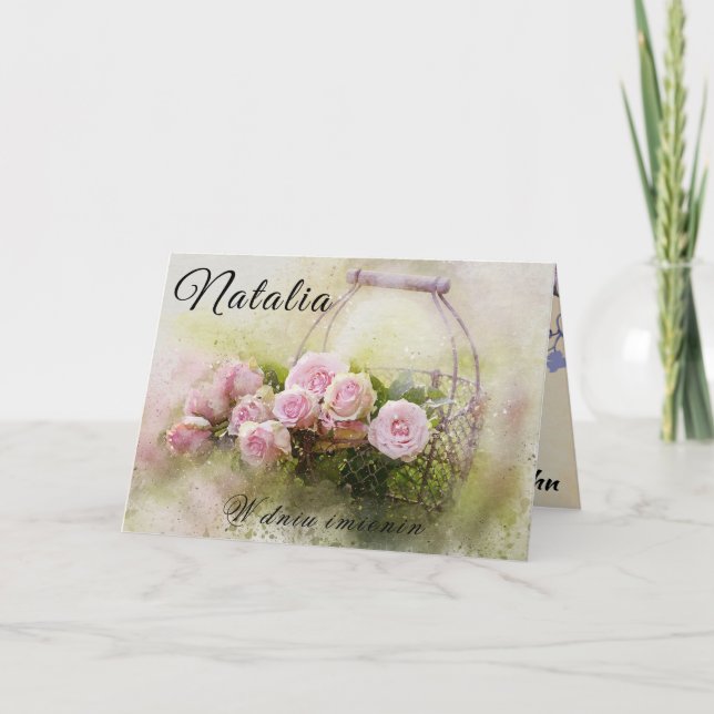 Personalisierte Natalia Polnischer Tageskarte Feiertagskarte (Vorderseite)