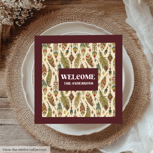 Personalisierte Native Napkins Trendy Boho Colors Serviette