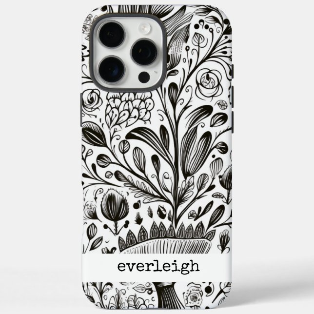 Personalisierte Naturdoodles iPhone 16 Pro Max Hülle (Rückseite)