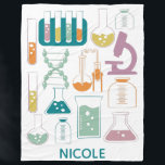 Personalisierte naturwissenschaftliche und Chemie- Fleecedecke<br><div class="desc">Niedliche Chemie- und Wissenschaftsdesigns,  personalisiert mit Ihrem Namen.</div>
