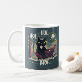 Personalisierte Naughty Black Cat Sled AntiChristm Kaffeetasse