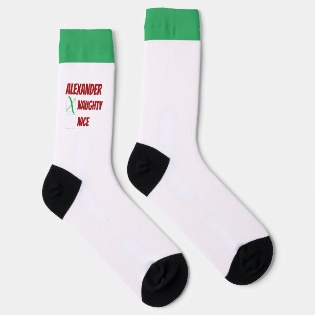 Personalisierte Naughty oder schöne Weihnachten Socken (Rechts)