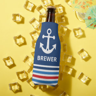 Personalisierte Nautic Anchor Flasche Cooler Flaschenkühler