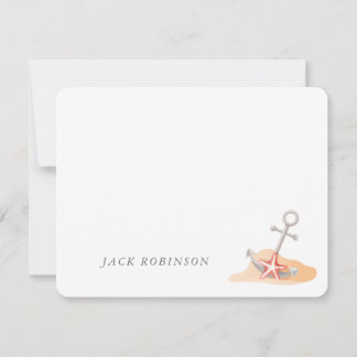 Personalisierte Nautic Anchor Starfish Note Card Mitteilungskarte