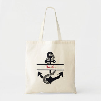 Personalisierte Nautical Tote Bag mit Ankerstift Tragetasche