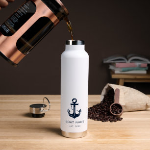 Personalisierte nautische Kapitäns-Ausrüstung Navy Trinkflasche