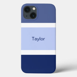 Personalisierte nautische Streifen Blau und Weiß Case-Mate iPhone Hülle