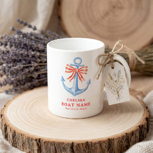 Personalisierte nautische Wasserfarbe-Anker Kaffeetasse