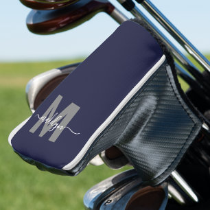 Personalisierte Navy Blau Monogramm Golf Headcover
