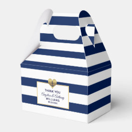 Personalisierte Navy Blue Nautical Heart Wedding Geschenkschachtel