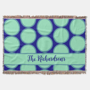 Personalisierte Navy-Mint-Polka-Punkt-Muster-Moder Decke