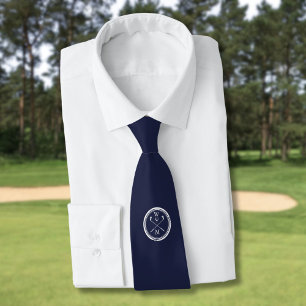 Personalisierte Navyblaue Monogramm-Initialen Golf Krawatte