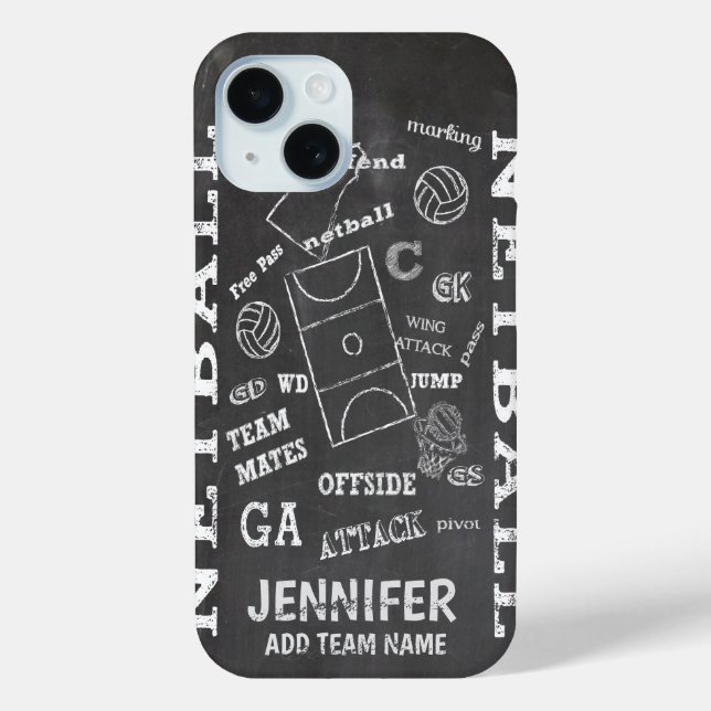 Personalisierte Netball-Tafel Case-Mate iPhone Hülle (Rückseite)