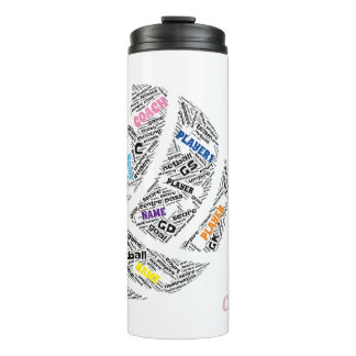 Personalisierte Netball-Team/Coach-Therme-Tasse Thermosbecher