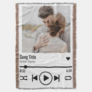 Personalisierte neu verheiratete Foto Song Playlis Decke