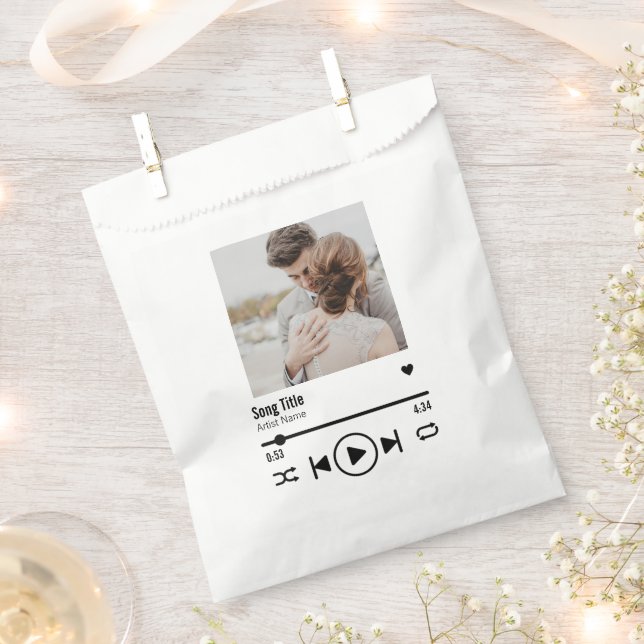 Personalisierte neu verheiratete Foto Song Playlis Geschenktütchen (Ausgeschnitten)