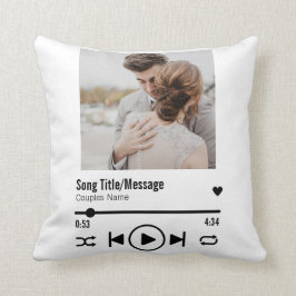 Personalisierte neu verheiratete Foto Song Playlis Kissen