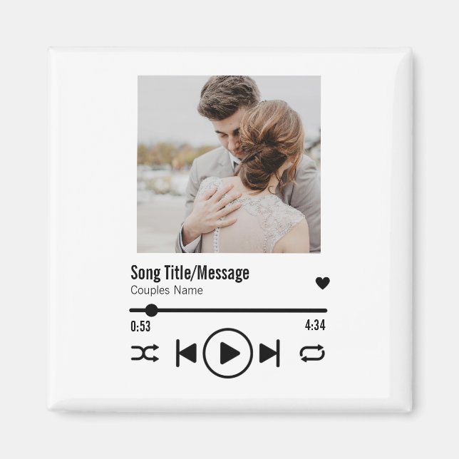 Personalisierte neu verheiratete Foto Song Playlis Magnet (Vorne)