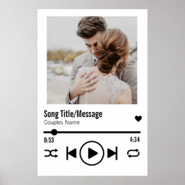Personalisierte neu verheiratete Foto Song Playlis Poster