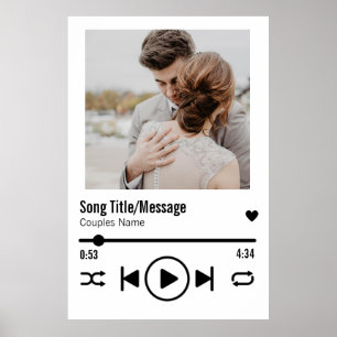 Personalisierte neu verheiratete Foto Song Playlis Poster