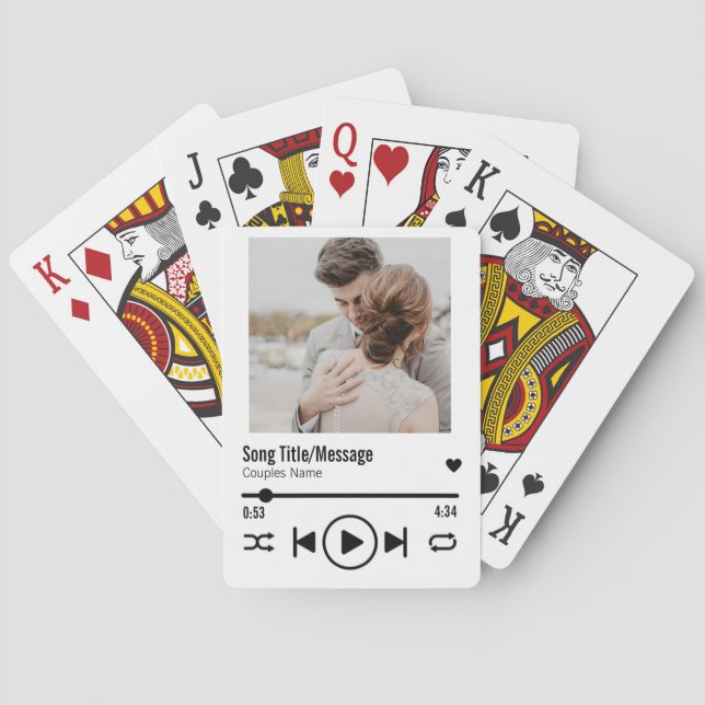 Personalisierte neu verheiratete Foto Song Playlis Spielkarten (Rückseite)