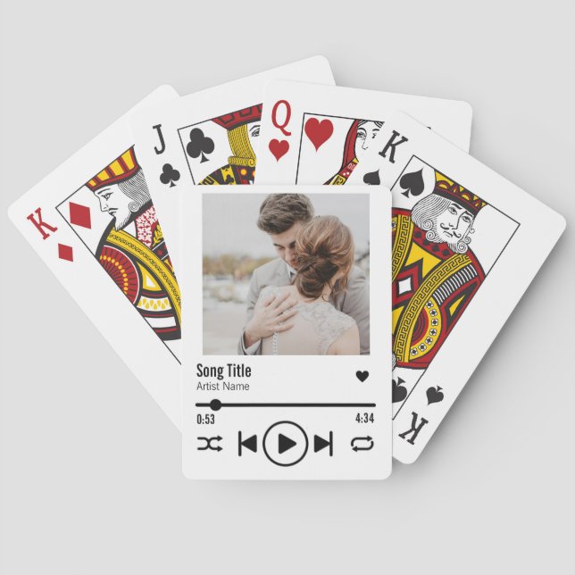 Personalisierte neu verheiratete Foto Song Playlis Spielkarten (Rückseite)