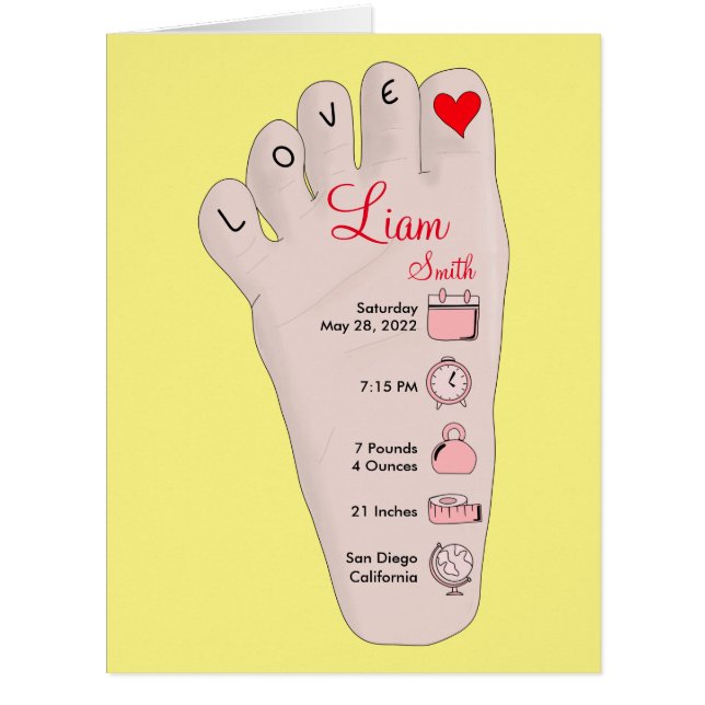 Personalisierte neue Babygeschenke - Geburtsstunde (Vorderseite)