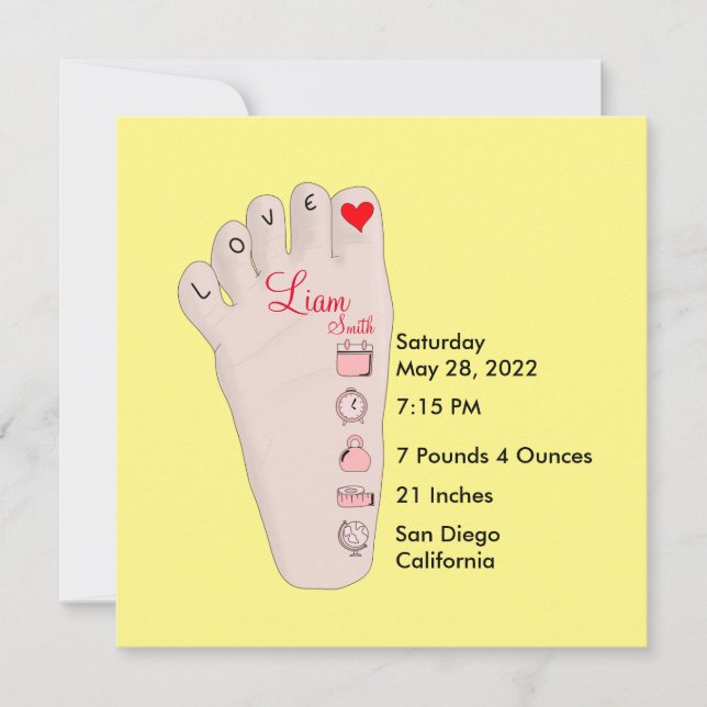 Personalisierte neue Babygeschenke - Geburtsstunde (Vorderseite)