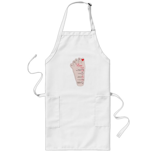 Personalisierte neue Babygeschenke - Geburtsstunde Lange Schürze (Vorne)
