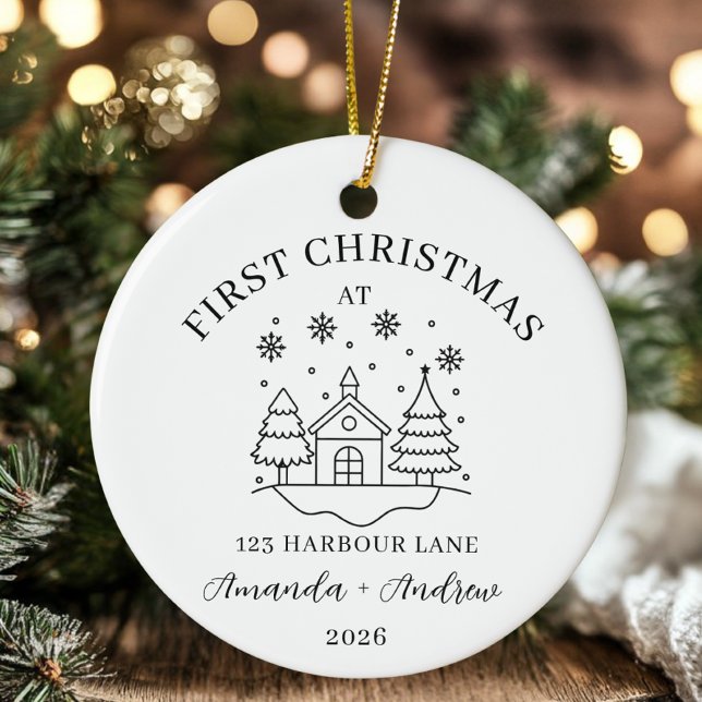 Personalisierte neue Zuhause Paare Weihnachten Keramik Ornament (Von Creator hochgeladen)
