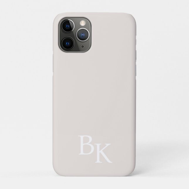 Personalisierte neutrale minimale Anfangsmonogramm Case-Mate iPhone Hülle (Rückseite)