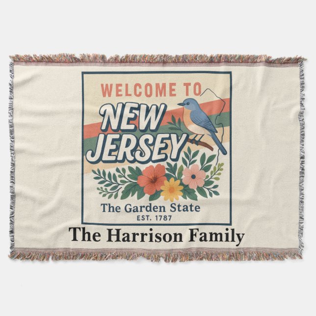 Personalisierte New Jersey-Wurfdecke Decke (Vorderseite)