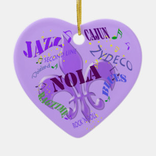 Personalisierte New- Orleansmusik lila Keramik Ornament