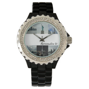 Personalisierte New Yorker Frauen beobachten Armbanduhr